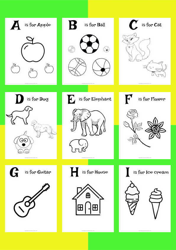 alphabet colouring pages